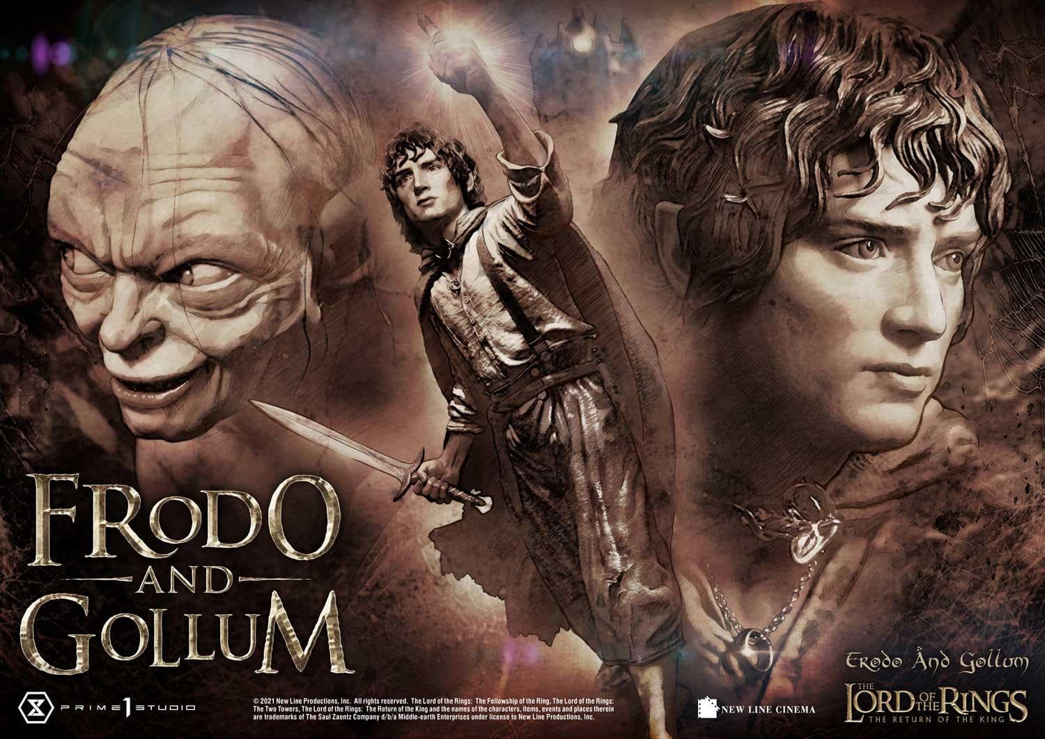 Frodo & Gollum - Premium Masterline - Vue 11