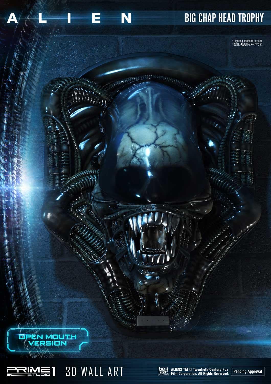 Alien Big Chap Head Trophy (Version Open Mouth) - 3D Wall Art - Vue 2