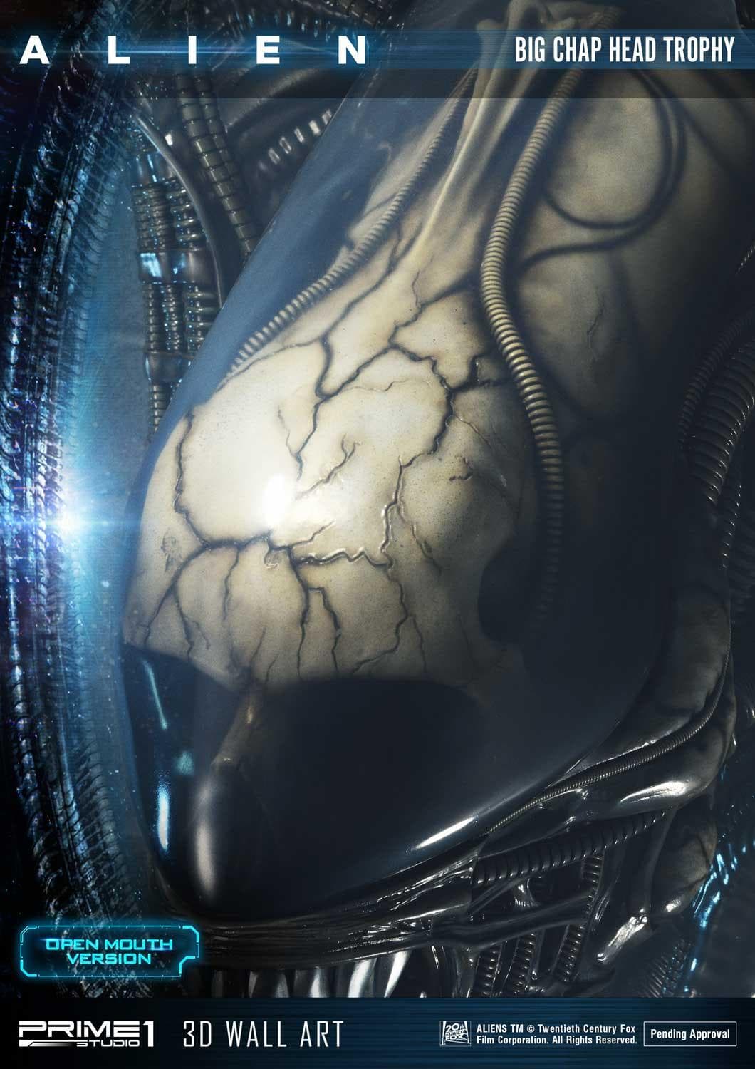 Alien Big Chap Head Trophy (Version Open Mouth) - 3D Wall Art - Vue 11