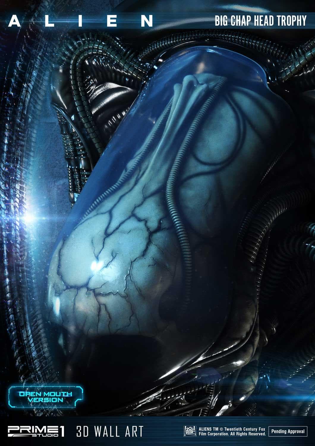 Alien Big Chap Head Trophy (Version Open Mouth) - 3D Wall Art - Vue 23