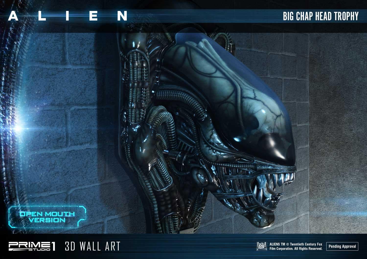 Alien Big Chap Head Trophy (Version Open Mouth) - 3D Wall Art - Vue 26