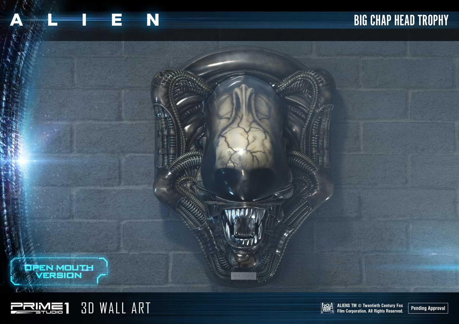Alien Big Chap Head Trophy (Version Open Mouth) - 3D Wall Art - Vue 29