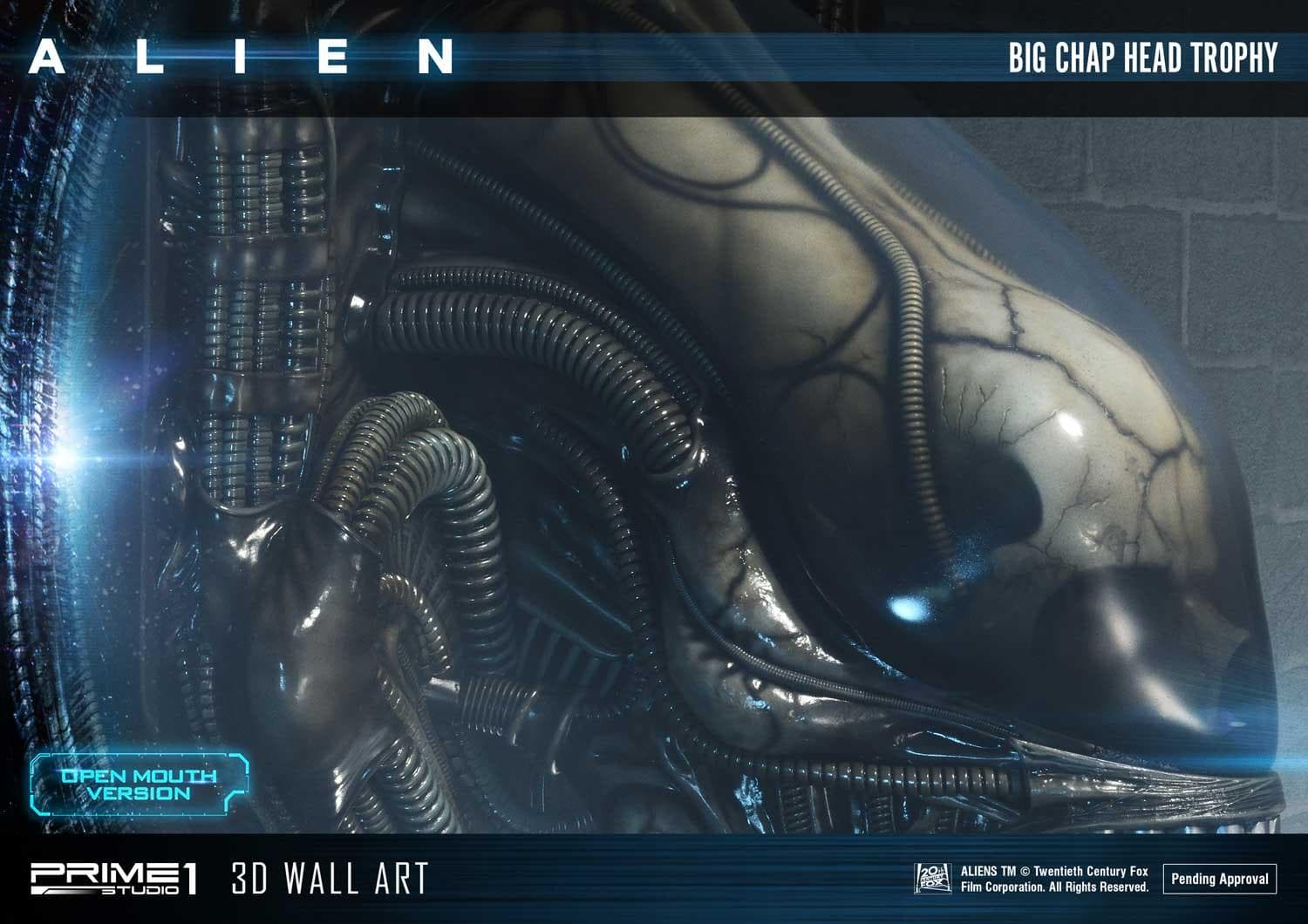 Alien Big Chap Head Trophy (Version Open Mouth) - 3D Wall Art - Vue 32