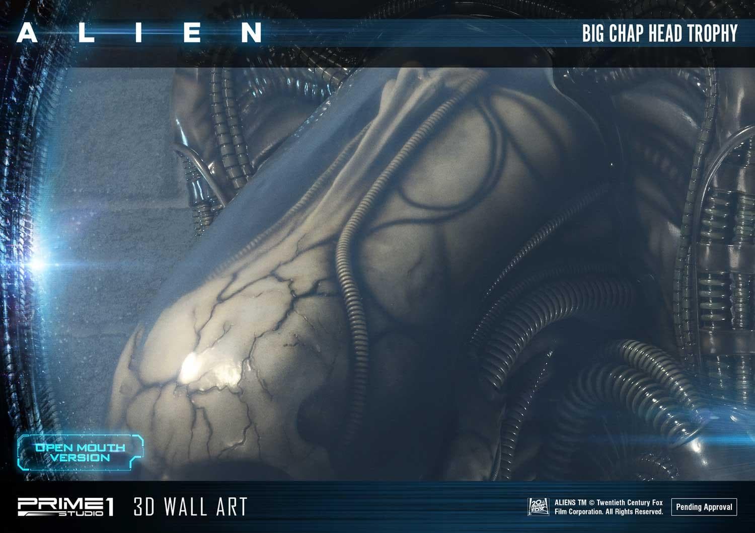 Alien Big Chap Head Trophy (Version Open Mouth) - 3D Wall Art - Vue 33