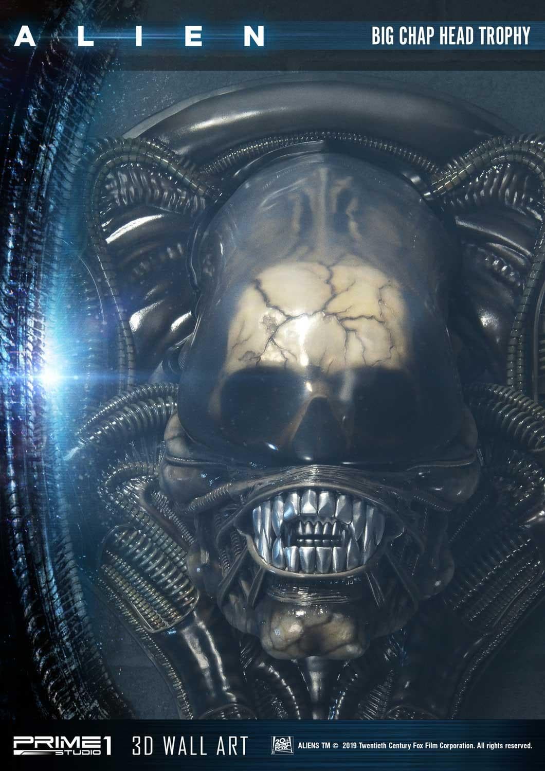 Alien Big Chap Head Trophy (Version Regular) - 3D Wall Art - Vue 2