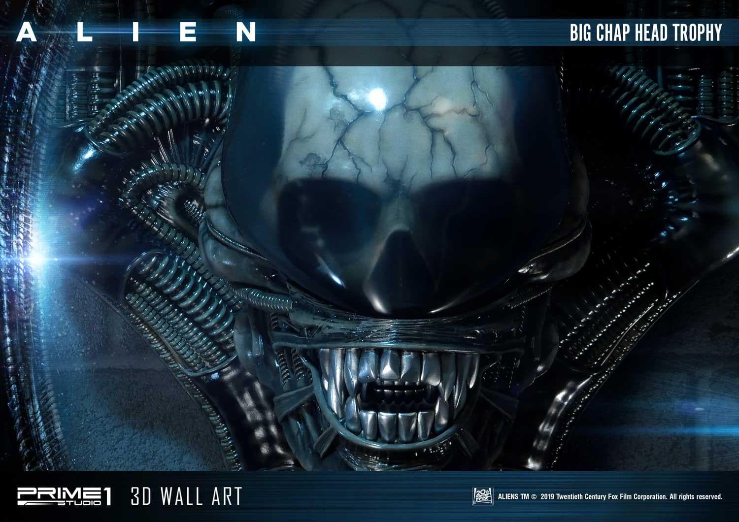 Alien Big Chap Head Trophy (Version Regular) - 3D Wall Art - Vue 6