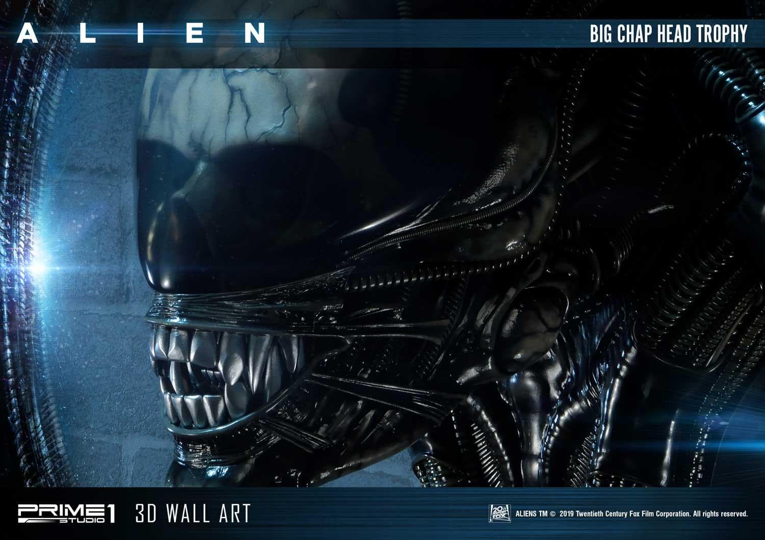 Alien Big Chap Head Trophy (Version Regular) - 3D Wall Art - Vue 7