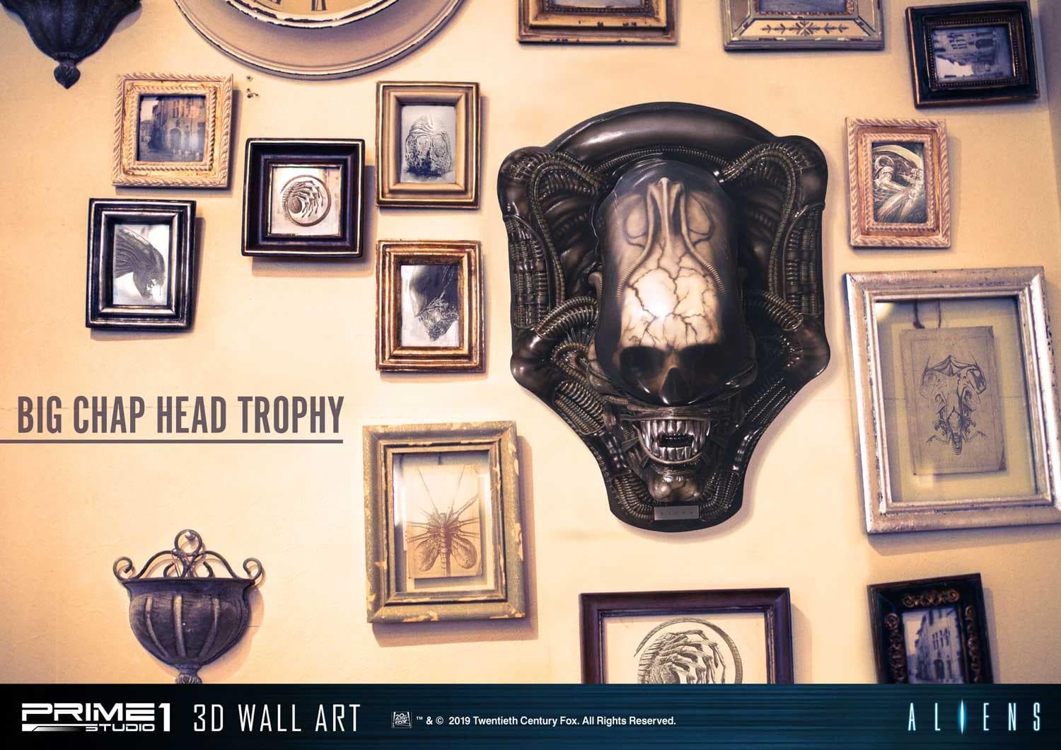Alien Big Chap Head Trophy (Version Regular) - 3D Wall Art - Vue 10