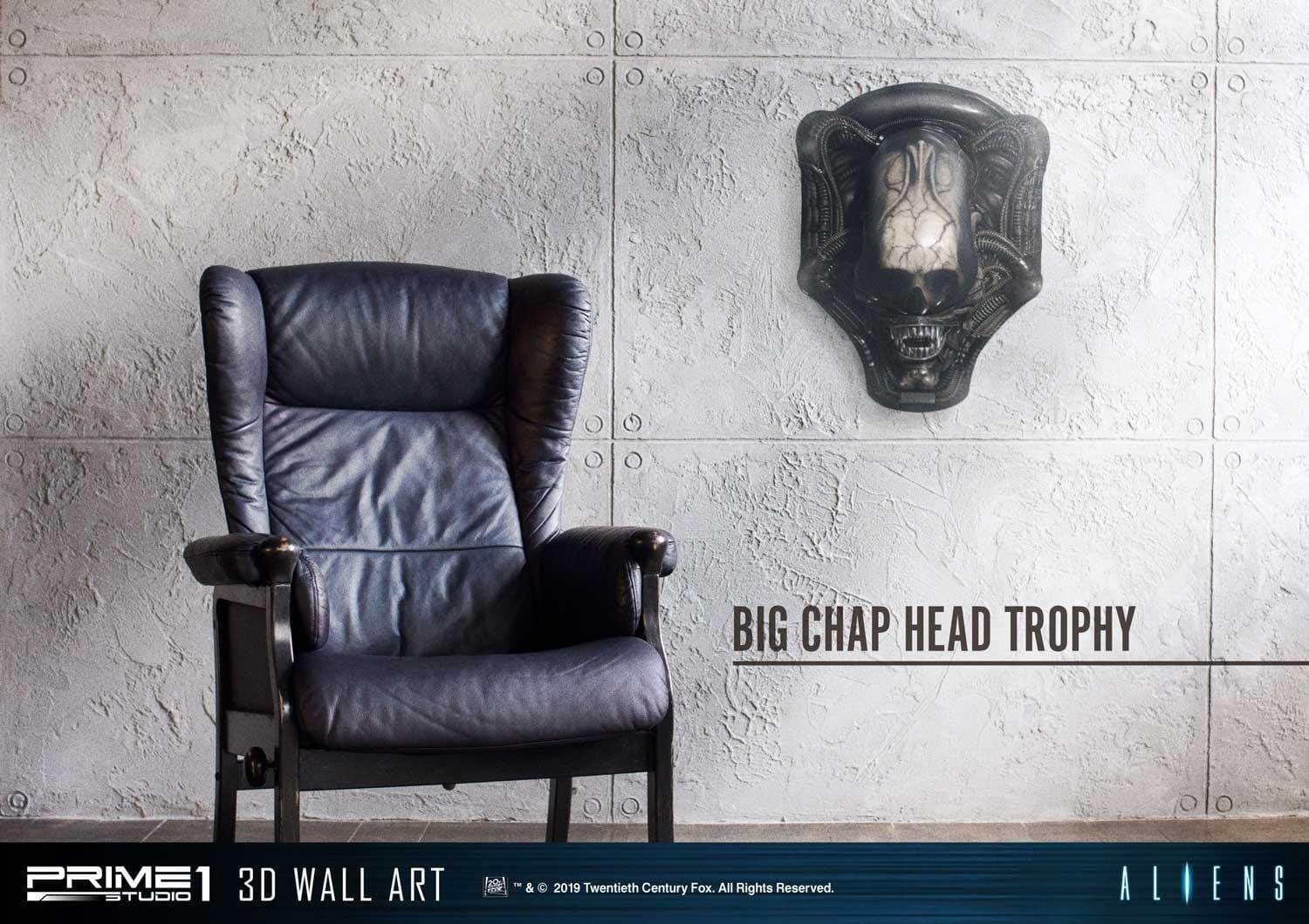 Alien Big Chap Head Trophy (Version Regular) - 3D Wall Art - Vue 11