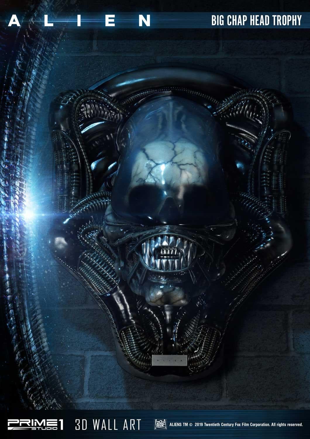 Alien Big Chap Head Trophy (Version Regular) - 3D Wall Art - Vue 12
