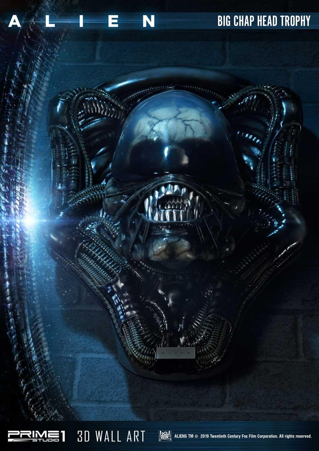 Alien Big Chap Head Trophy (Version Regular) - 3D Wall Art - Vue 16