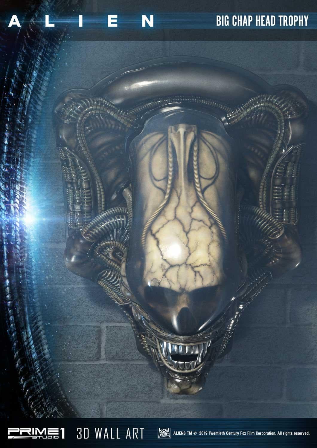 Alien Big Chap Head Trophy (Version Regular) - 3D Wall Art - Vue 19