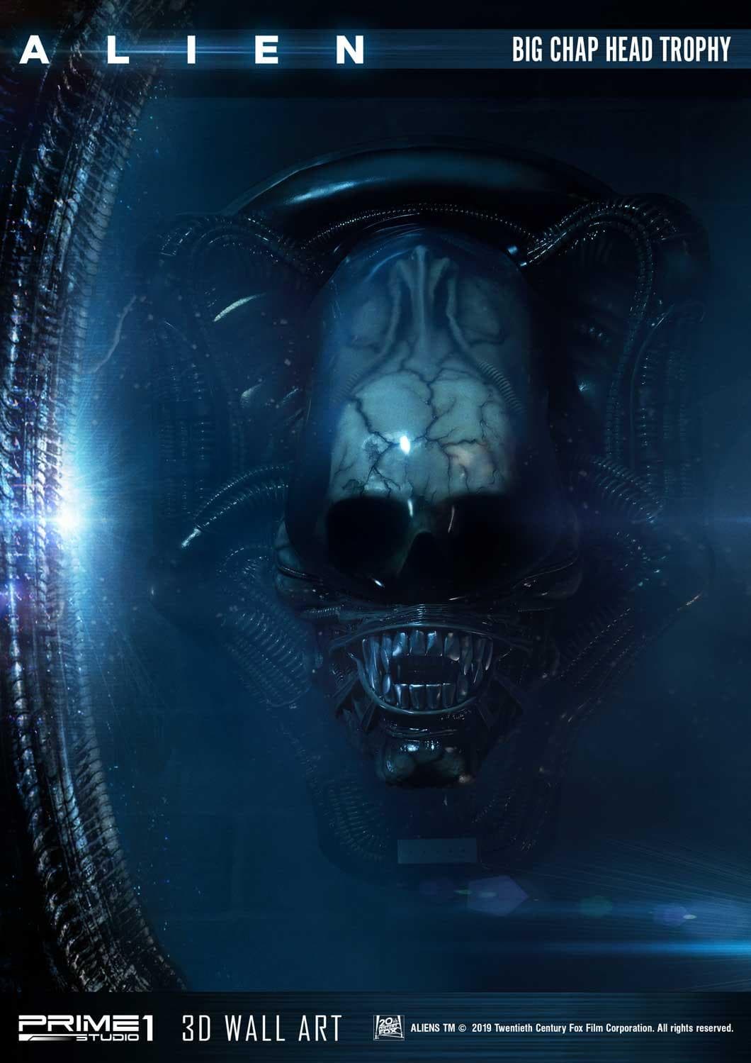 Alien Big Chap Head Trophy (Version Regular) - 3D Wall Art - Vue 26