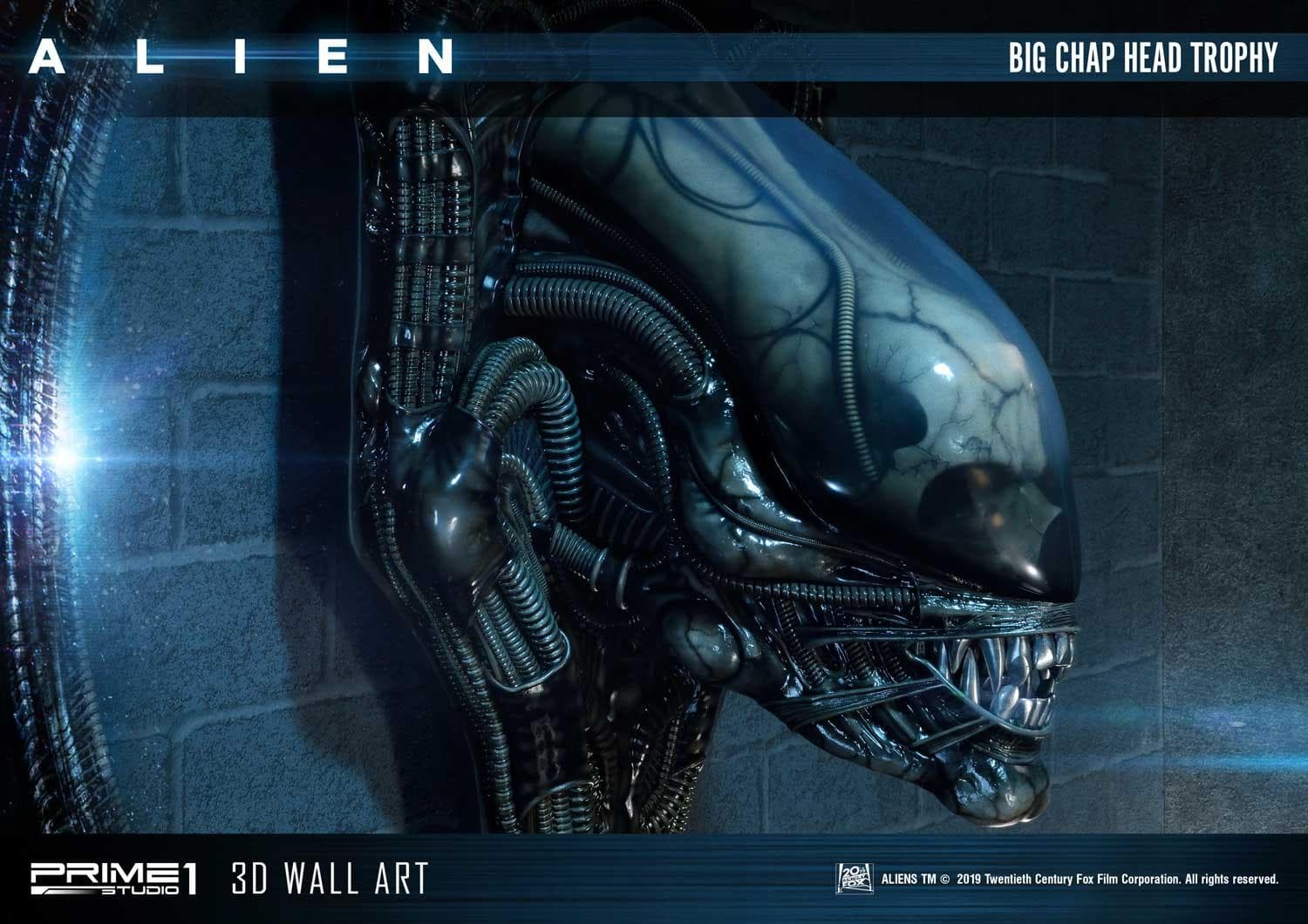 Alien Big Chap Head Trophy (Version Regular) - 3D Wall Art - Vue 27