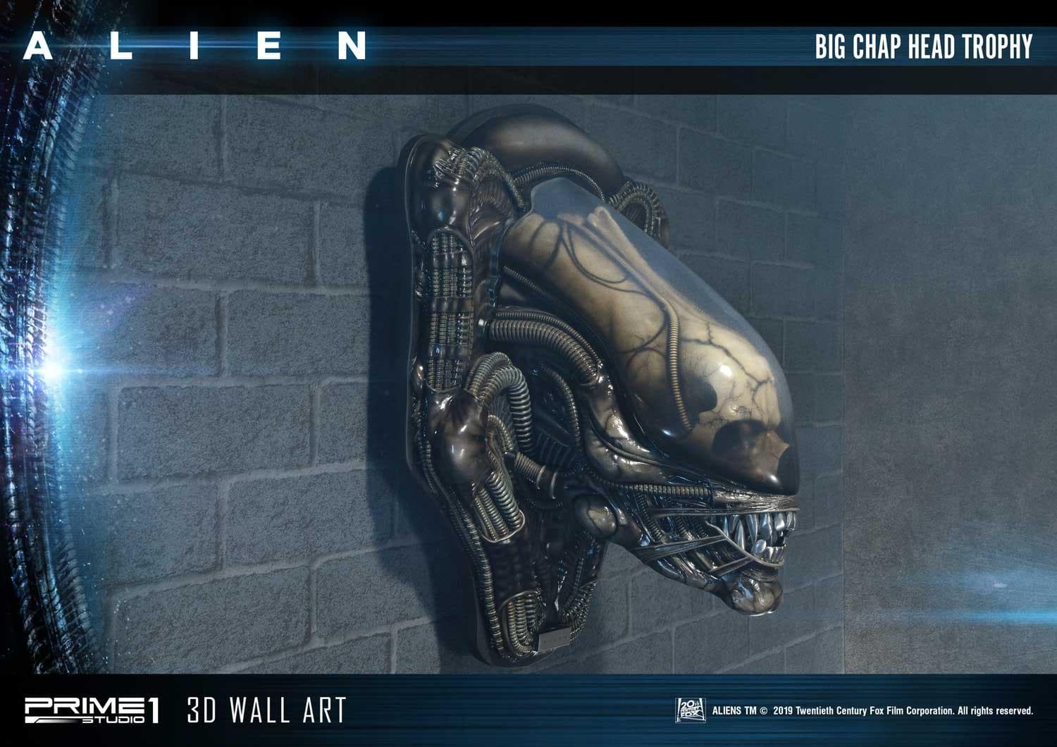 Alien Big Chap Head Trophy (Version Regular) - 3D Wall Art - Vue 28