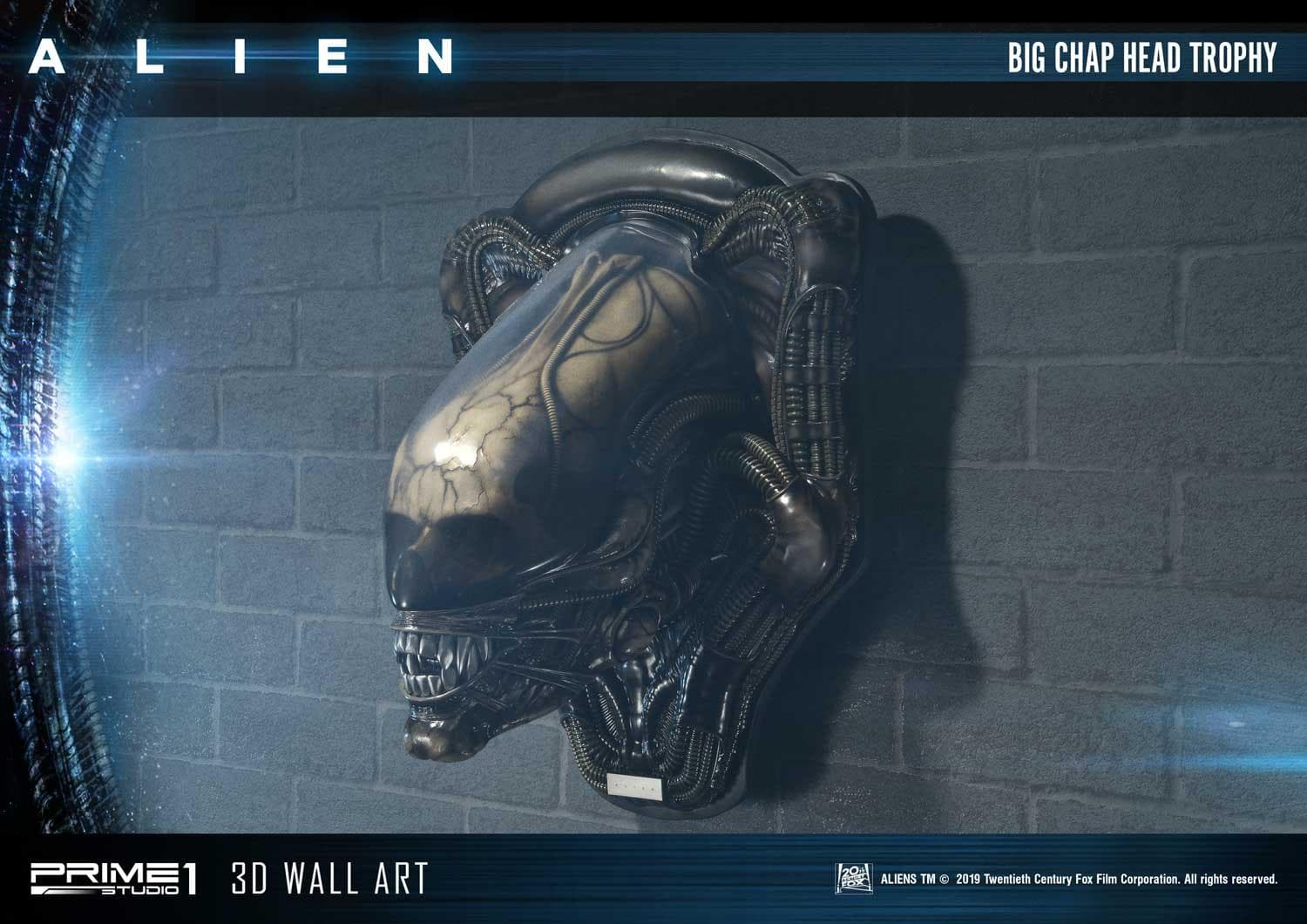 Alien Big Chap Head Trophy (Version Regular) - 3D Wall Art - Vue 30