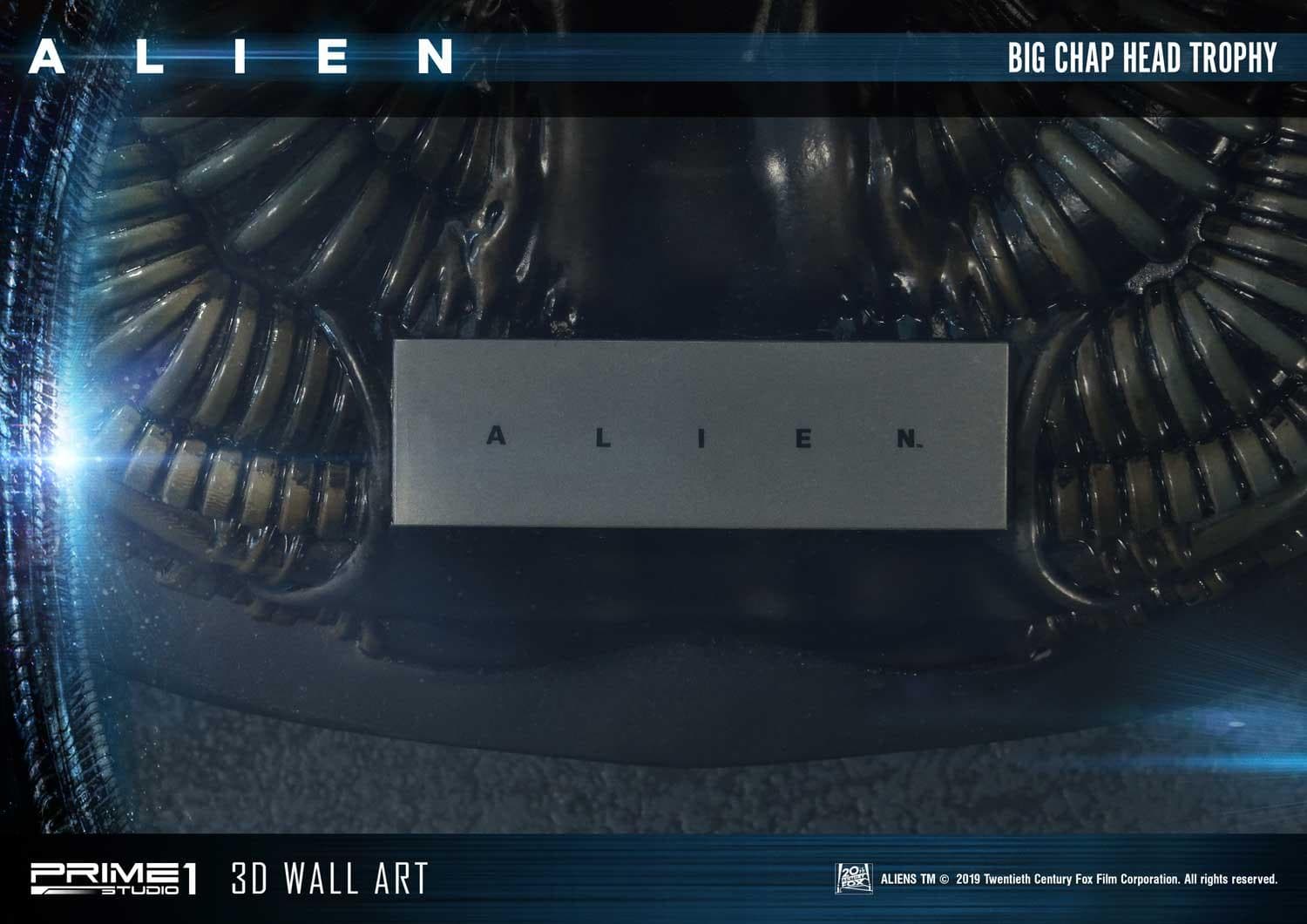 Alien Big Chap Head Trophy (Version Regular) - 3D Wall Art - Vue 31