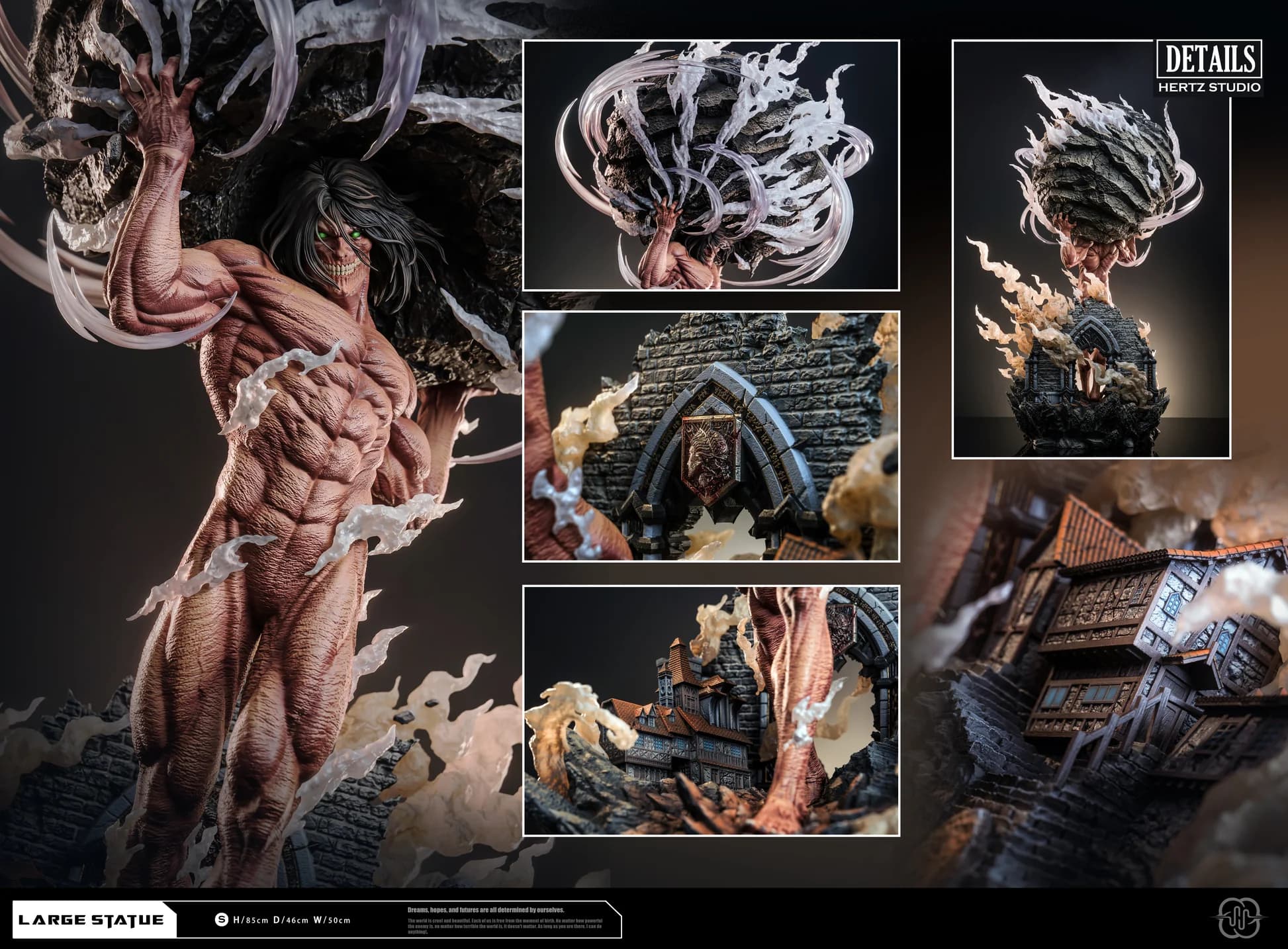 Eren titan lifting a Rock - Vue 3