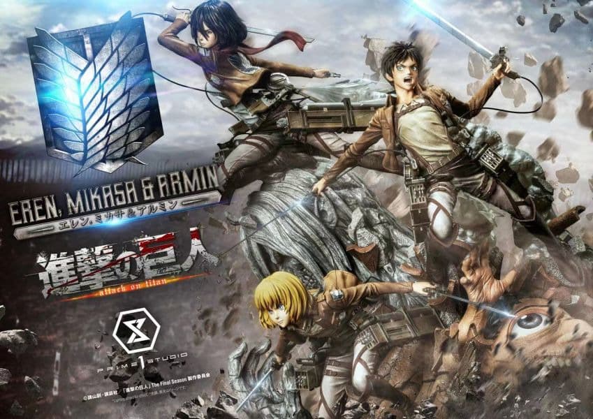  "Attack on Titan" Eren, Mikasa, Armin - Vue 2