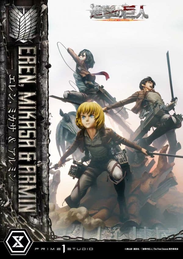  "Attack on Titan" Eren, Mikasa, Armin - Vue 3